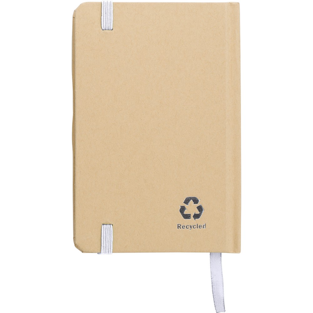Notatnik A6 z papieru kraftowego z recyklingu, twarda okładka Notatnik A6 (160 kartek w linie), twarda okładka, wykonany z papieru kraftowego z recyklingu, tasiemka zakładkowa i elastyczna opaska do zamykania