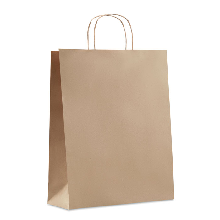 Duża papierowa torba Duża papierowa torebka prezentowa. Torba papierowa to świetny sposób na podanie prezentu czy noszenie przedmiotów podczas zakupów. 90 gr / m². FSC®-certified | FSC MIX, P5.3, FSC-C213206