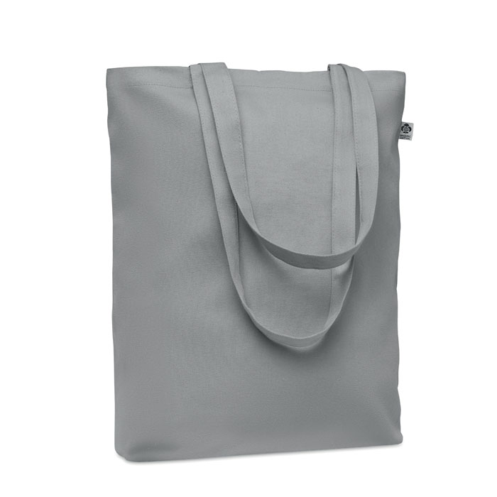 Płócienna torba 270 gr/m² Płócienna torba na zakupy z długimi uchwytami. 270 gr/m². Wykonana z bawełny organicznej. Ten produkt posiada certyfikat OEKO-TEX® STANDARD 100.