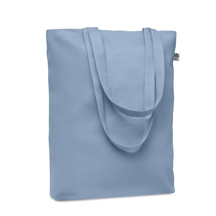 Płócienna torba 270 gr/m² Płócienna torba na zakupy z długimi uchwytami. 270 gr/m². Wykonana z bawełny organicznej. Ten produkt posiada certyfikat OEKO-TEX® STANDARD 100.