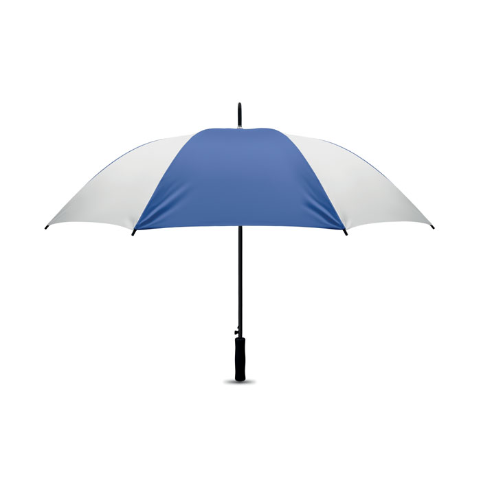 Parasol 27 cali Parasol automatycznie otwierany o średnicy 27 cali. Wykonany z poliestru pongee 190T, prosta rączka z EVA. Czarny lakierowany stelaż i czarne plastikowe końcówki. Zamykany manualnie.
