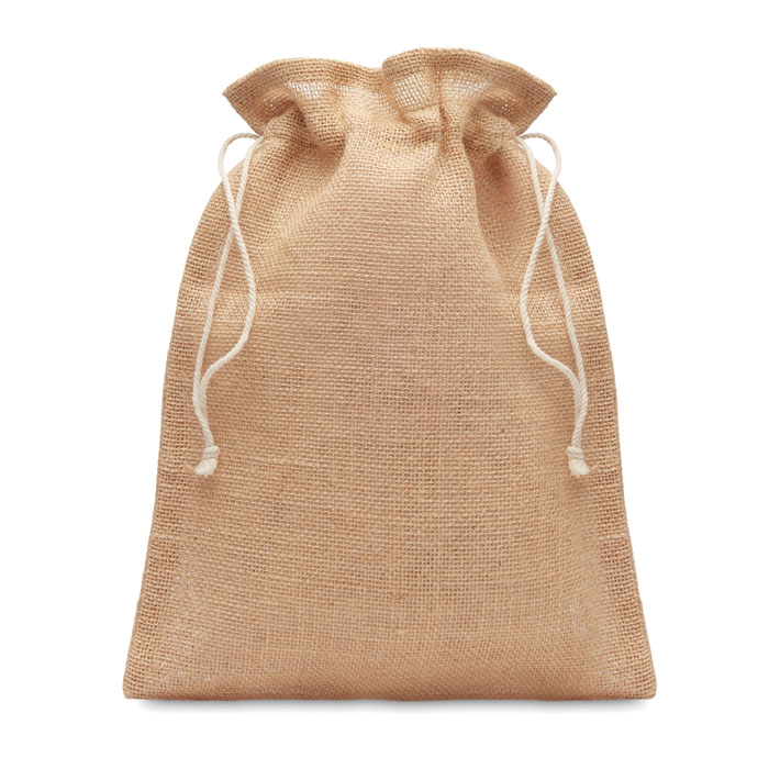 Torebka prezentowa z juty Mała torba prezentowa z juty 14 x 22 cm. Ten produkt posiada certyfikat OEKO-TEX® STANDARD 100.